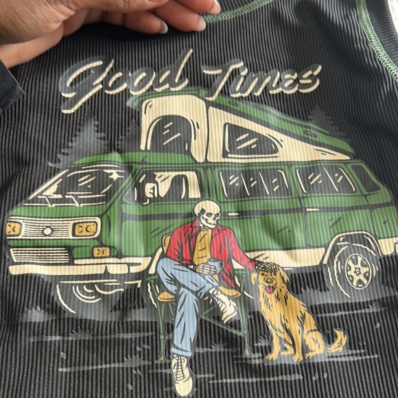 Romwe “Good Times” Crop tank top Sz S - Picture 3 of 3